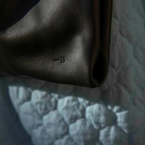 Leather bag for women, black leather
